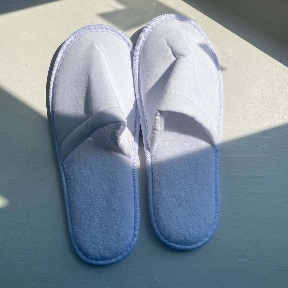 White Slip On Slippers One Size